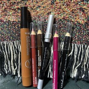Multiple colors of eyeliners and lip liner